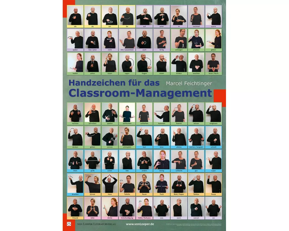 Handzeichen für das Classroom-Management (Posterset)