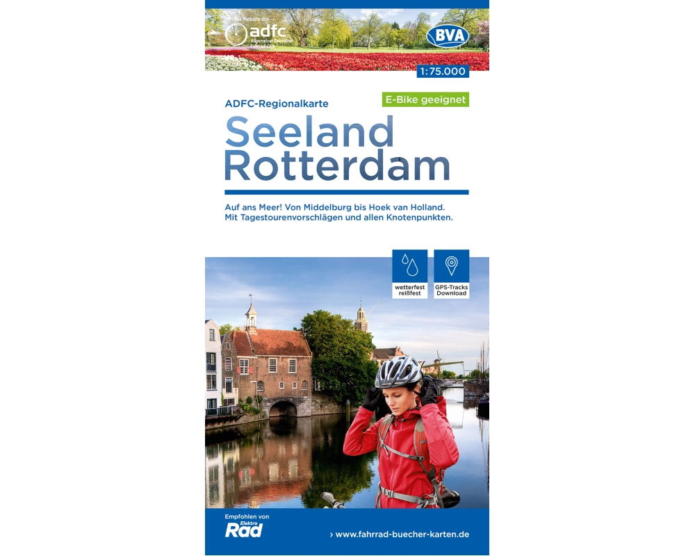 BVA ADFC Regionalkarte Seeland Rotterdam, mit Knotenpunkten 1:75.000