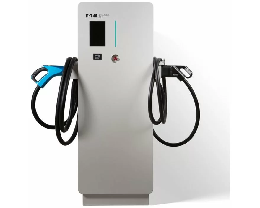 EATON Green Motion DC 66 EV charging station Online CCS 2 connector RJ45 communication interface 4G RFID access control