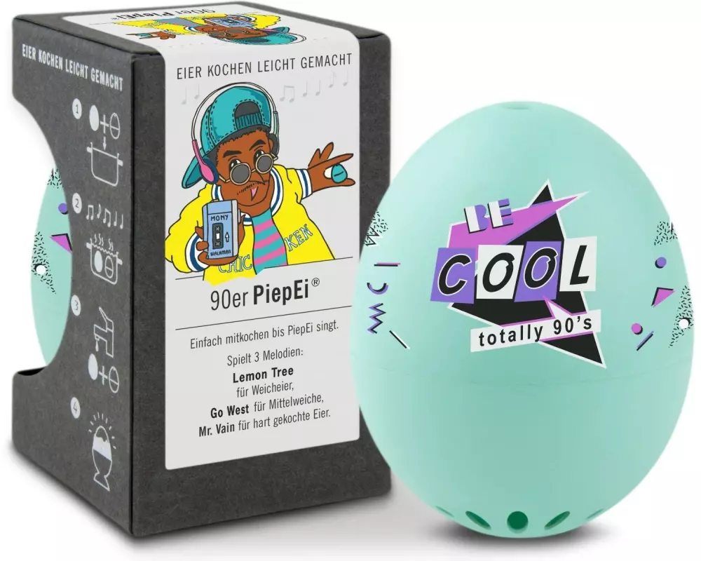 PiepEi Küchentimer Singende Eieruhr 90er, Türkis
