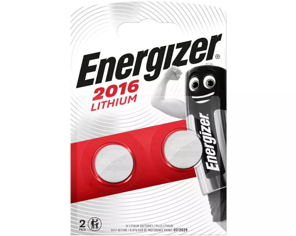 Energizer Knopfzelle Lithium CR-2016 , 2 Stück