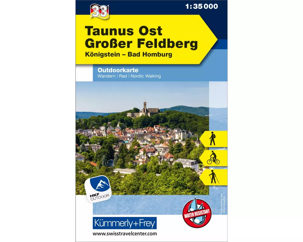 Kümmerly+Frey Outdoorkarte Deutschland 33 Taunus Ost, Grosser Feldberg 1:35.000