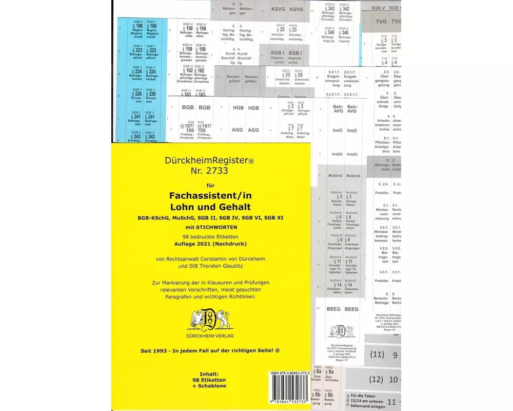 DürckheimRegister - Fachassistent LOHN U GEHALT(ArbR-SGB) Nr. 2733 (2023)
