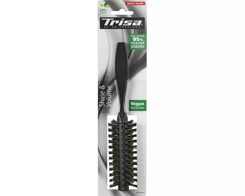 Trisa Haarbürste Shine und Volume vegan Schwarz