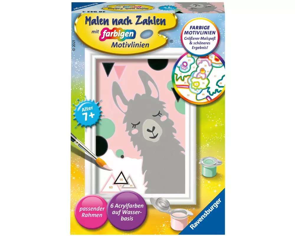 CreArt, Malen nach Zahlen Kinder - Glückliches Lama