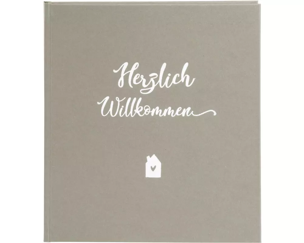 Goldbuch Gästebuch Herzlich Willkommen 23 x 25 cm, 176 Seiten, Taupe
