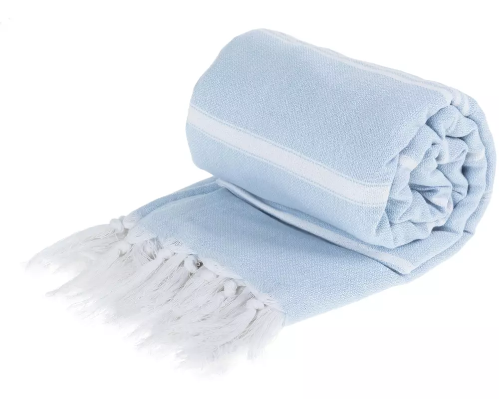 KOOR Strandtuch XXL 140 x 200 cm, Blau/Weiss