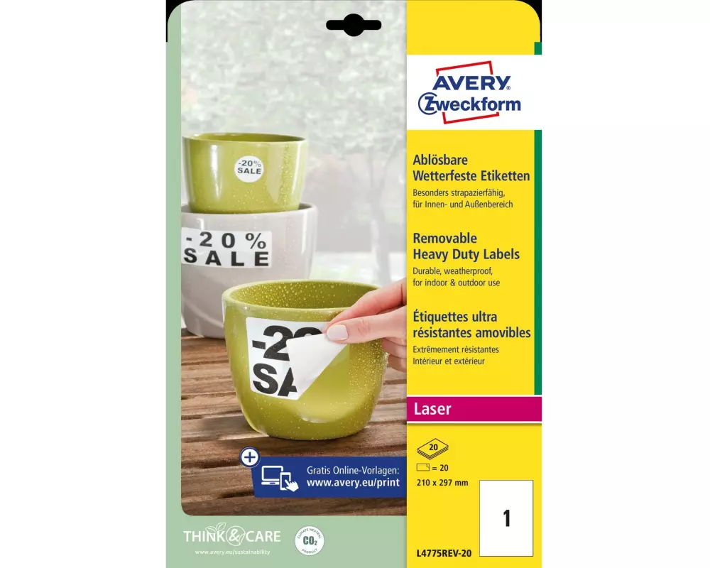 Avery Zweckform Universal-Etiketten Wetterfest 210 x 297 mm