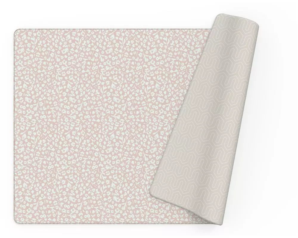 Dwinguler Spielmatte Bloom & Entry 210 x 210 cm, Rosa / Grau