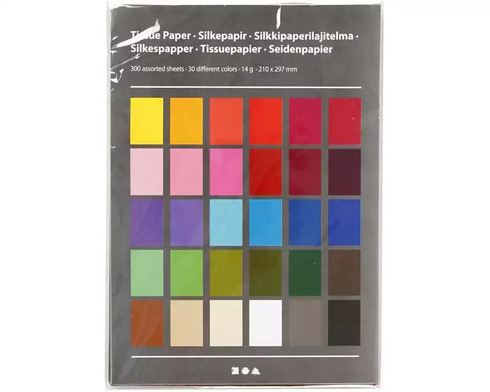 Creativ Company Seidenpapier A4, 300 Blatt, Mehrfarbig