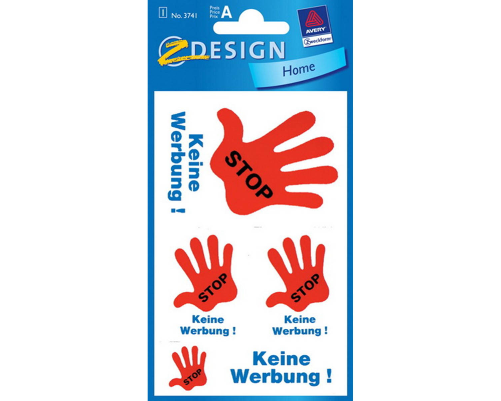 Z-DESIGN Hinweis-Schild 76x120mm 3741 STOPP KEINE WERBUNG 5 St.
