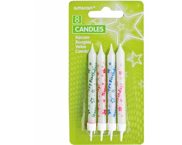 NEUTRAL Spiralkerzen 8 Stk. INT170689 Happy Birthday 8.3cm