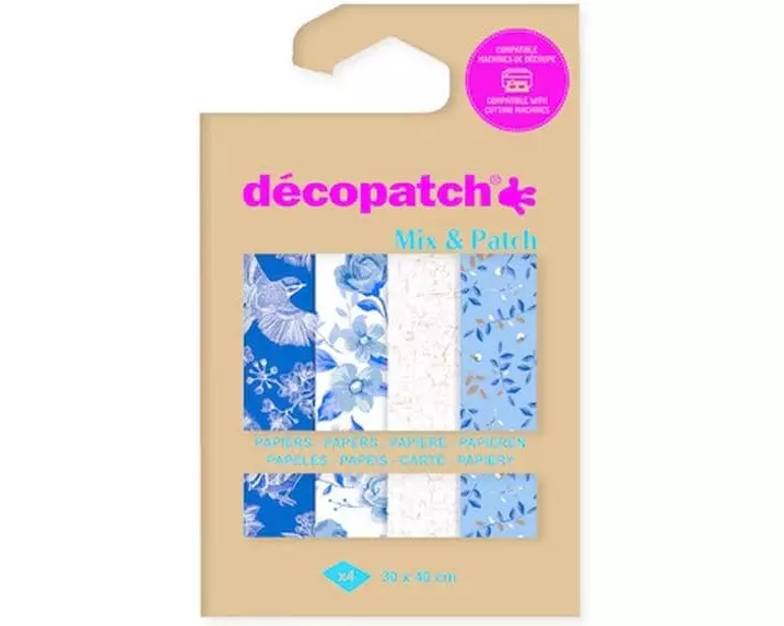 décopatch Bastelpapier DP031C 30 x 40 cm, 4 Blatt
