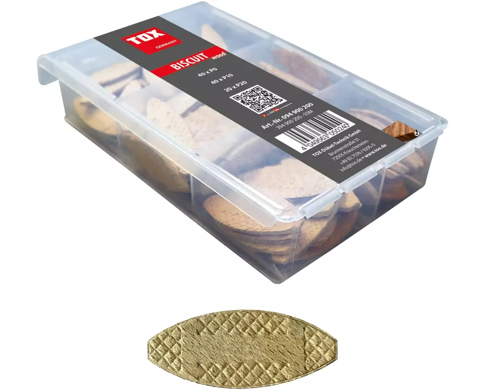 Tox-Dübel Holz Flachdübel Biscuit Wood Miniset, 100 Stück
