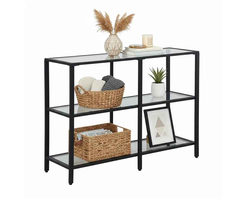 relaxdays Konsolentisch 73 x 100 x 30 cm Schwarz