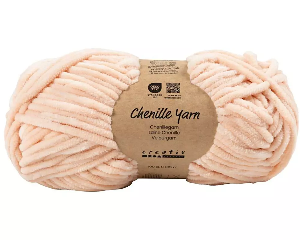 Creativ Company Veloursgarn, L 105 m, Nadel 5-6, Rosa, 100 g/ 1 Knäuel