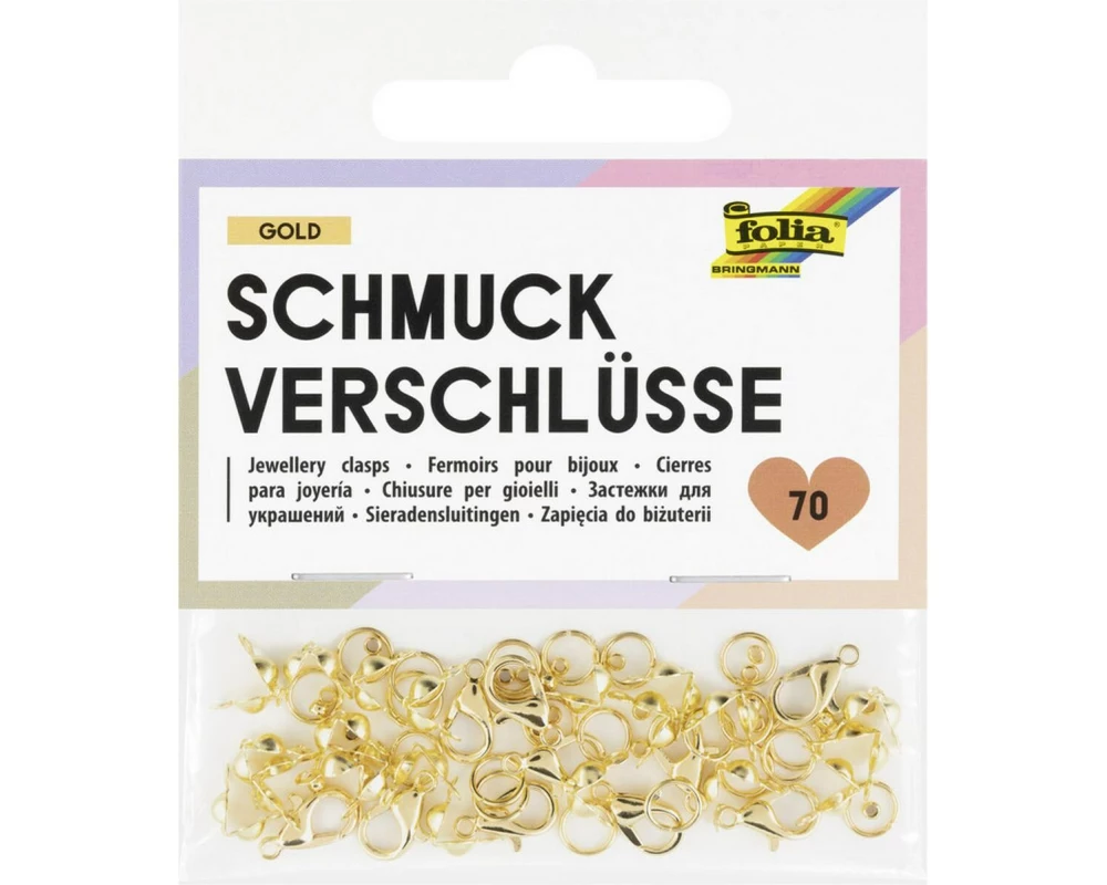 Folia Schmuckverschlüsse Set goldfarben 70-teilig