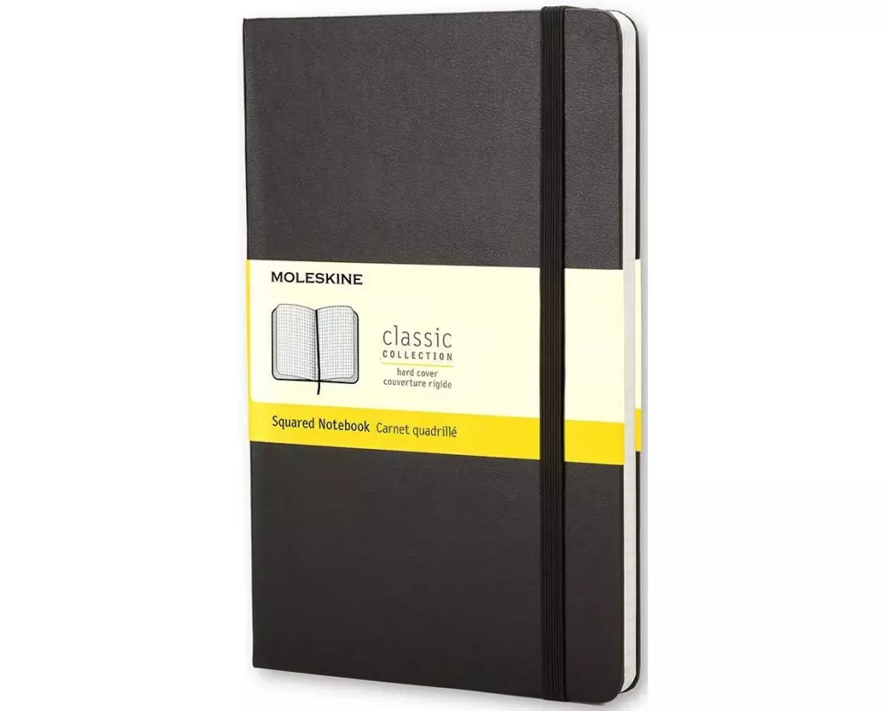Moleskine Notizbuch Classic A6 Kariert, Schwarz, 192 Seiten