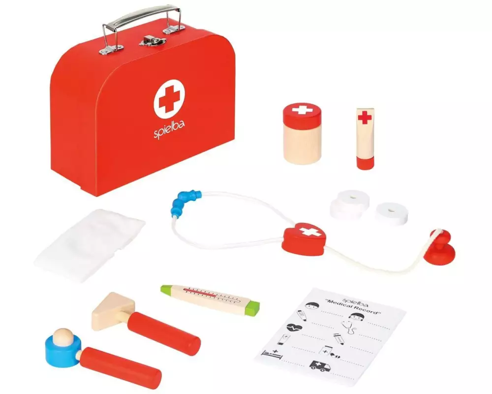 Spielba Holzspielwaren Arztkoffer mit Instrumenten