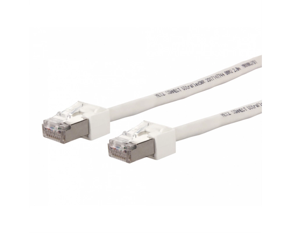 METZ CONNECT Patchkabel Cat.6 (Class E) S/FTP, Ultraflex500 VoIP, AWG 26, LSOH, weiß, 2 m