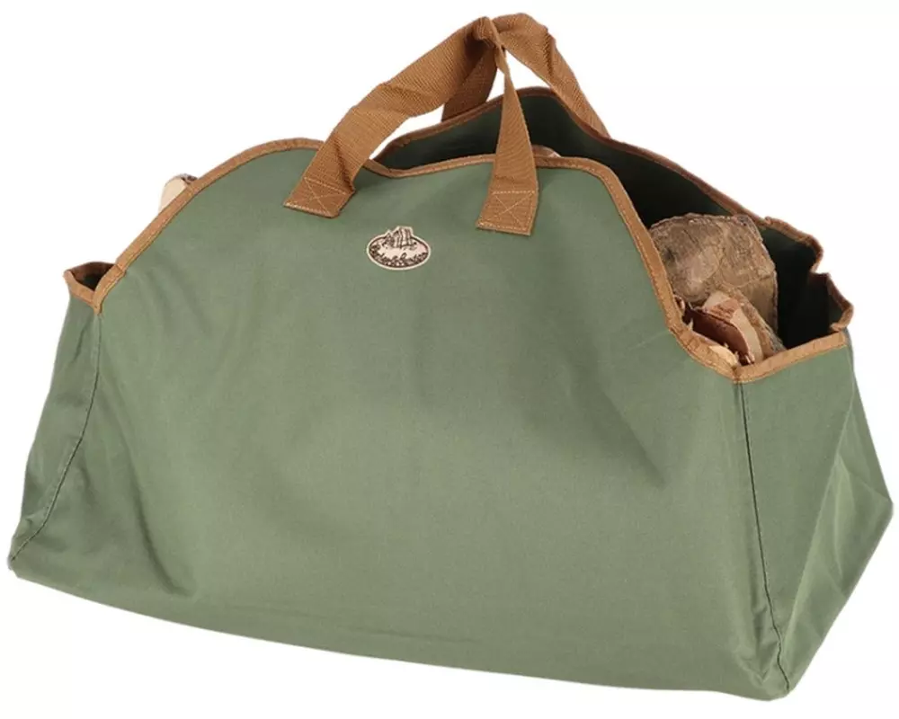 Esschert Design Fireplacebag Segeltuch Grün Braun