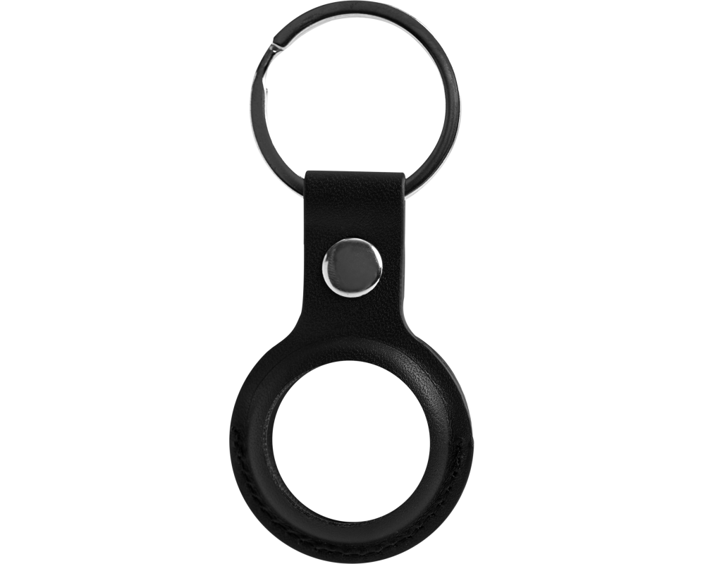 DELTACO Apple AirTag case, keychain MCASE-TAG10 vegan leather, black