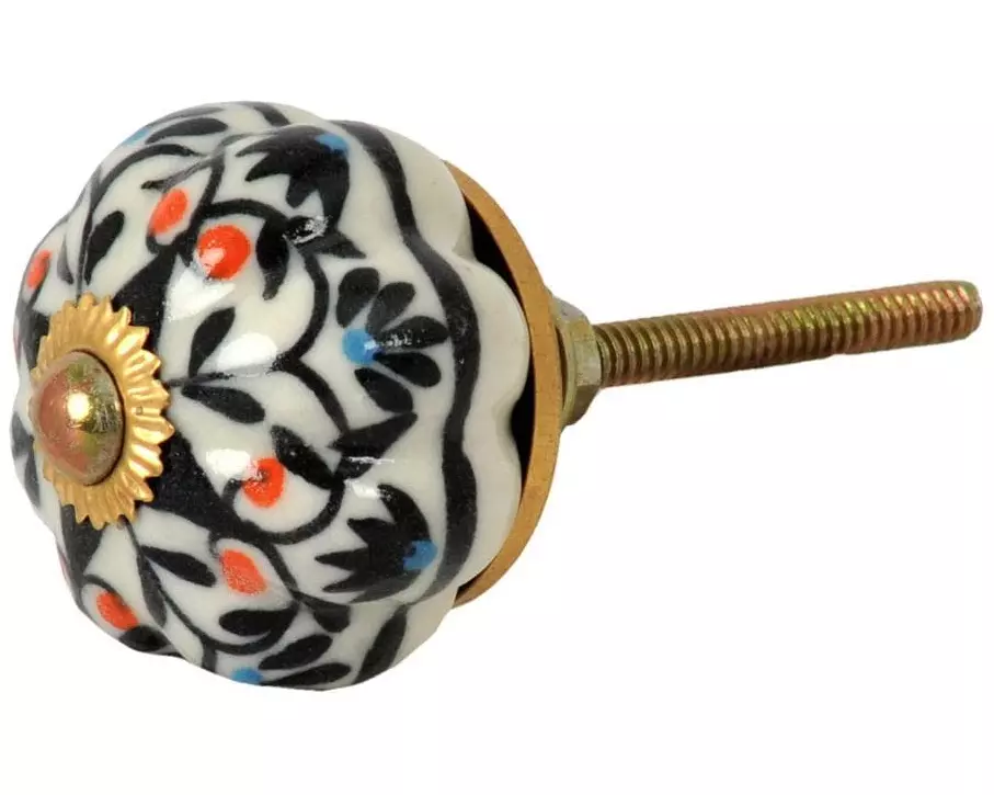 Tranquillo Möbelgriff handgemacht, Ø 4 cm, Mehrfarbig/Gold