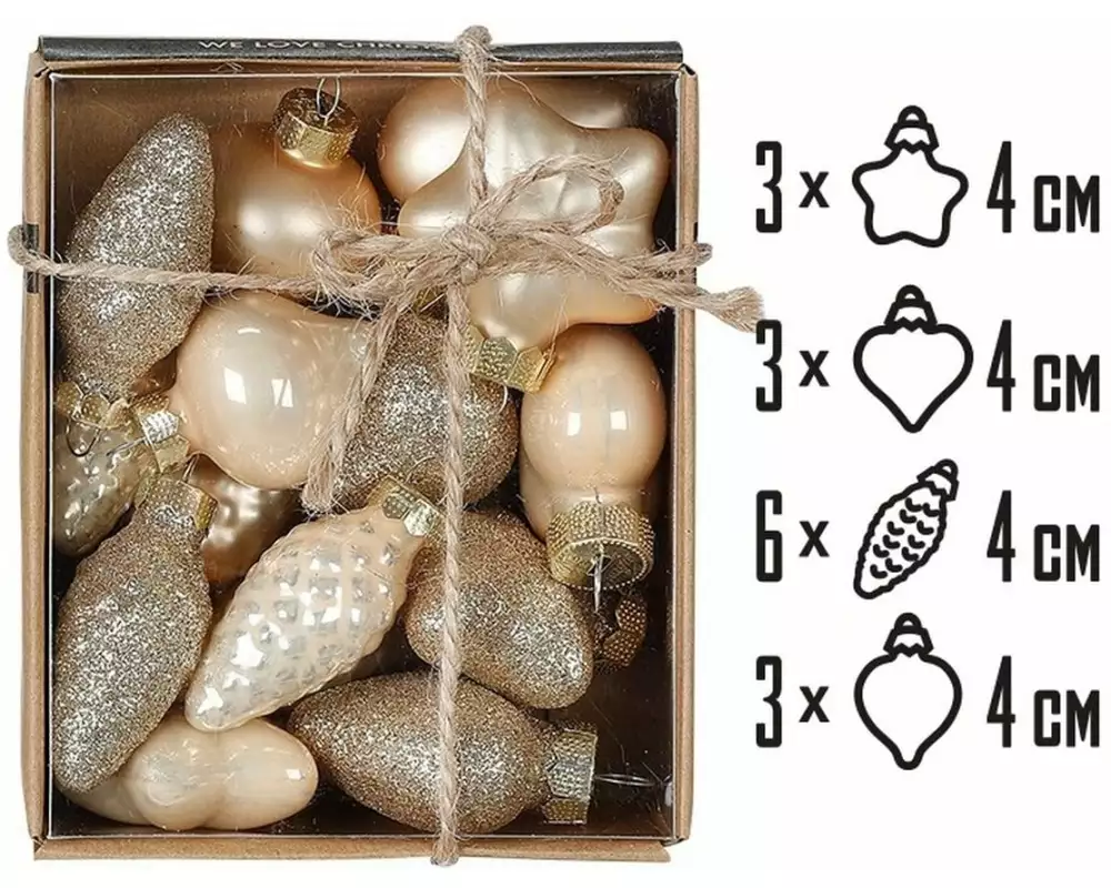 Holly & Jolly Weihnachtskugel Mini Champagne Ø 4 cm