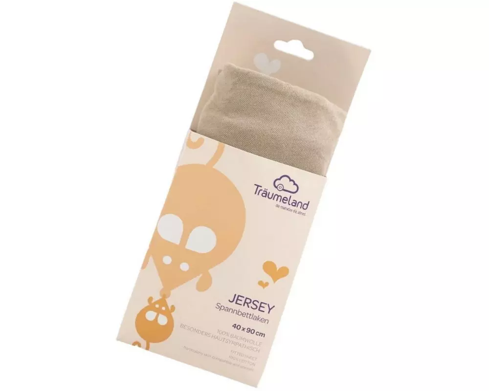 Träumeland Spannbettlaken Jersey Taupe 90 x 40 cm, Taupe