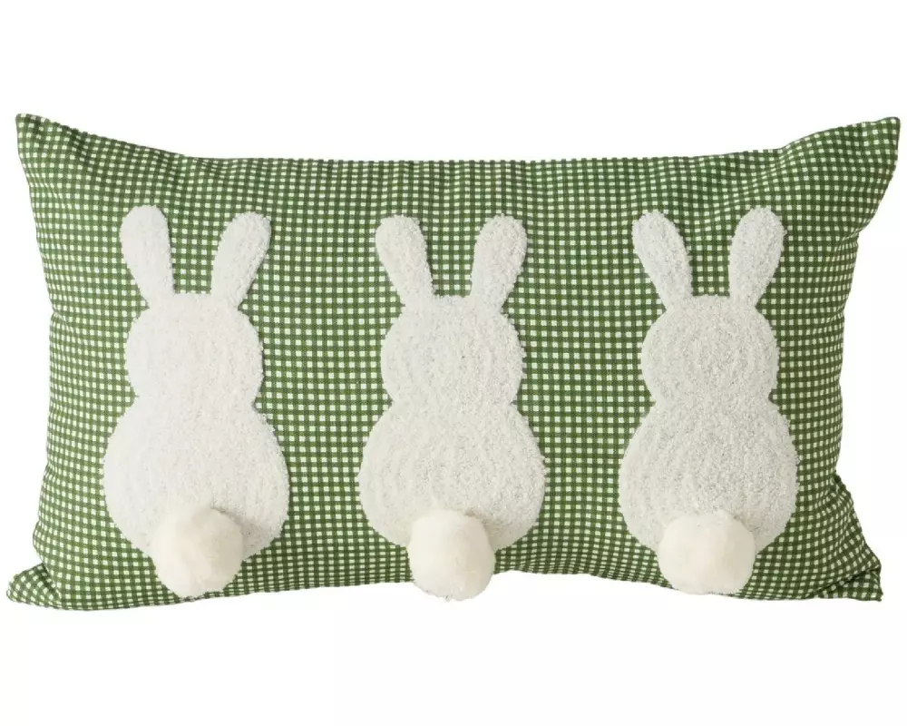Boltze Kissen Hasen Lanari, Grün / Cremeweiss