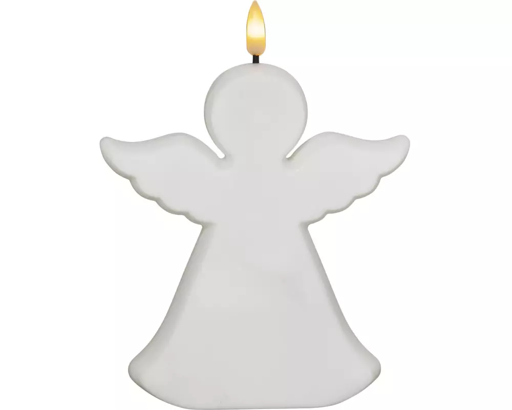 Star Trading LED Grabkerze Flamme Angel, Weiss