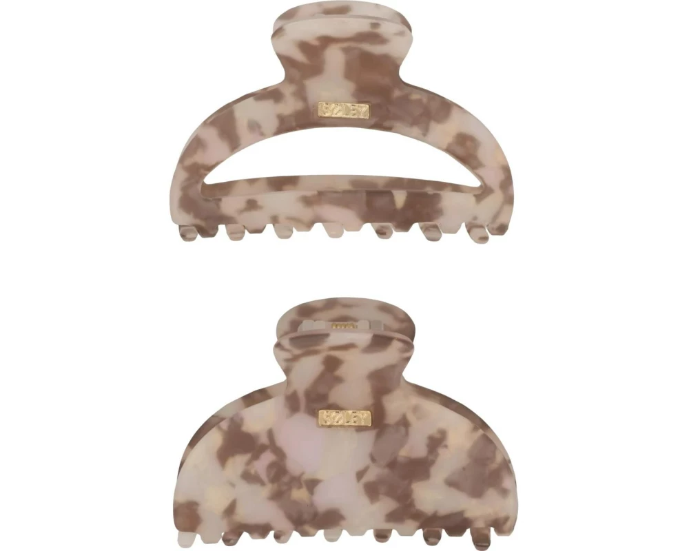 SOLEY Klemme 2 Stück Braun-Beige