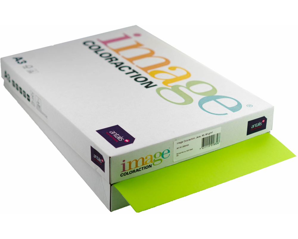 IMAGE COLORACTION Kopierpapier Java A3 266454 80g, maigrün 500 Blatt