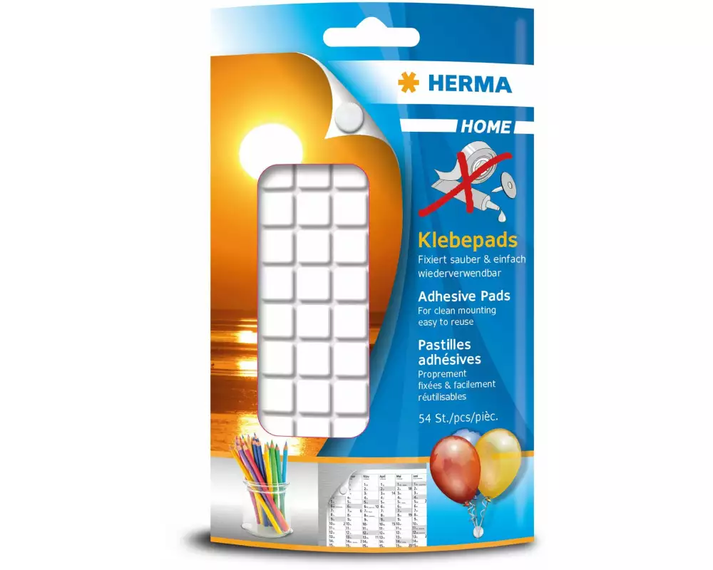 Herma Stickers Klebepad Non permanent, 54 Stück, Weiss