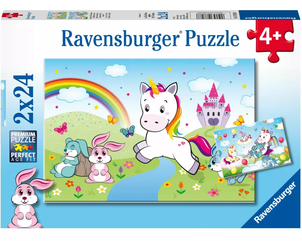 Kinderpuzzle 2x24 Teile - Märchenhaftes Einhorn