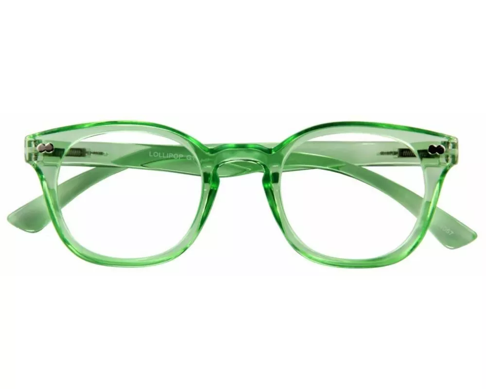 Brille. LOLLIPOP, G16500, grün, Retro-Lesebrille mit Federtechnik, +2.00 dpt