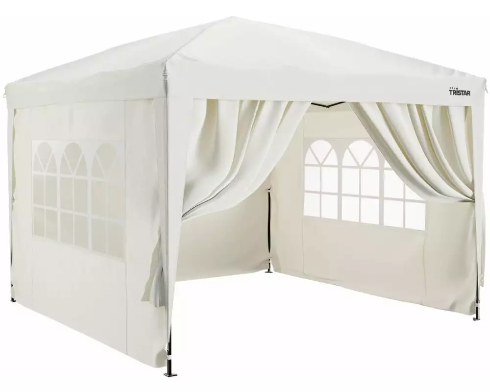 Tristar Pavillon mit abnehmbaren Seitenwänden Beige 3 m