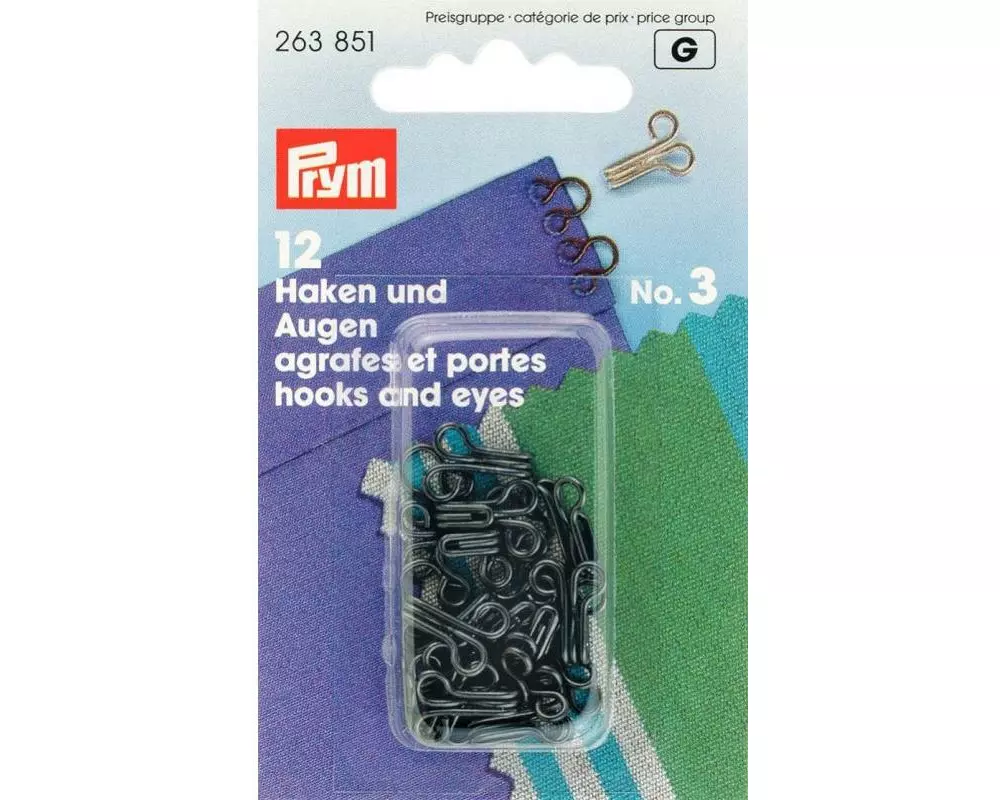 Prym Ösen Schwarz, Nr. 3, 12 Stück