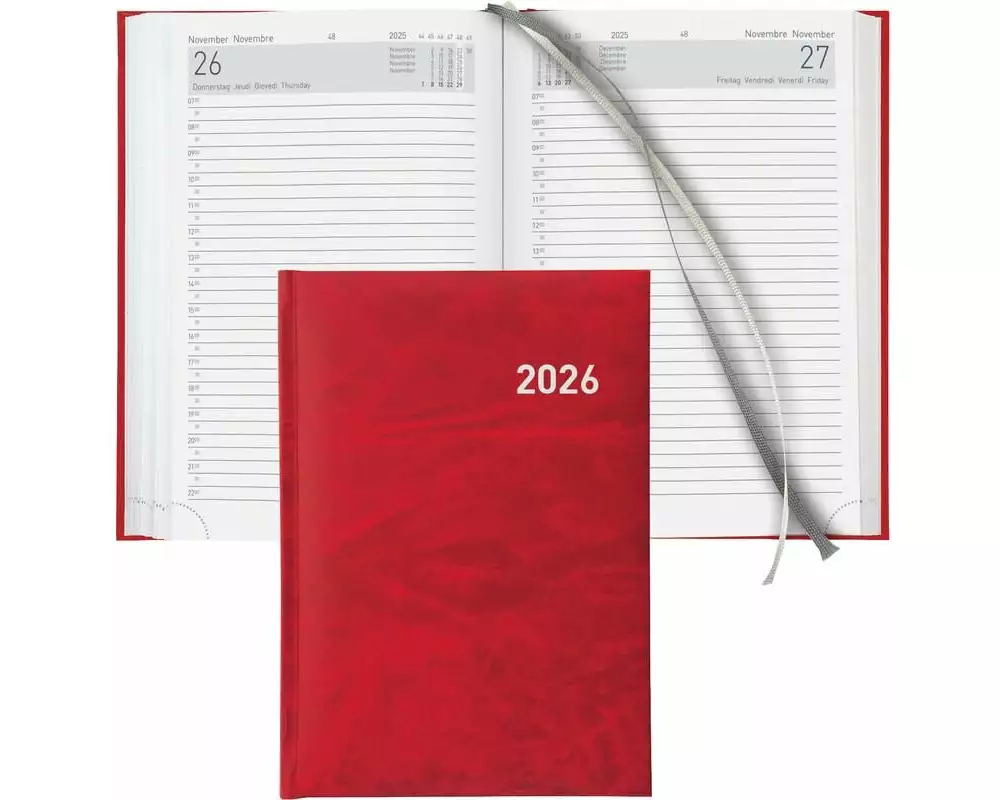 Biella Geschäftsagenda Executive Rot, 14.5 x 20.5 cm