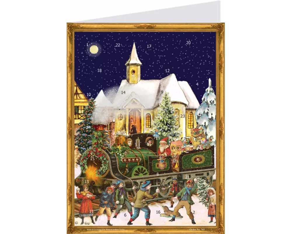 Postkarten-Adventskalender "Zug"