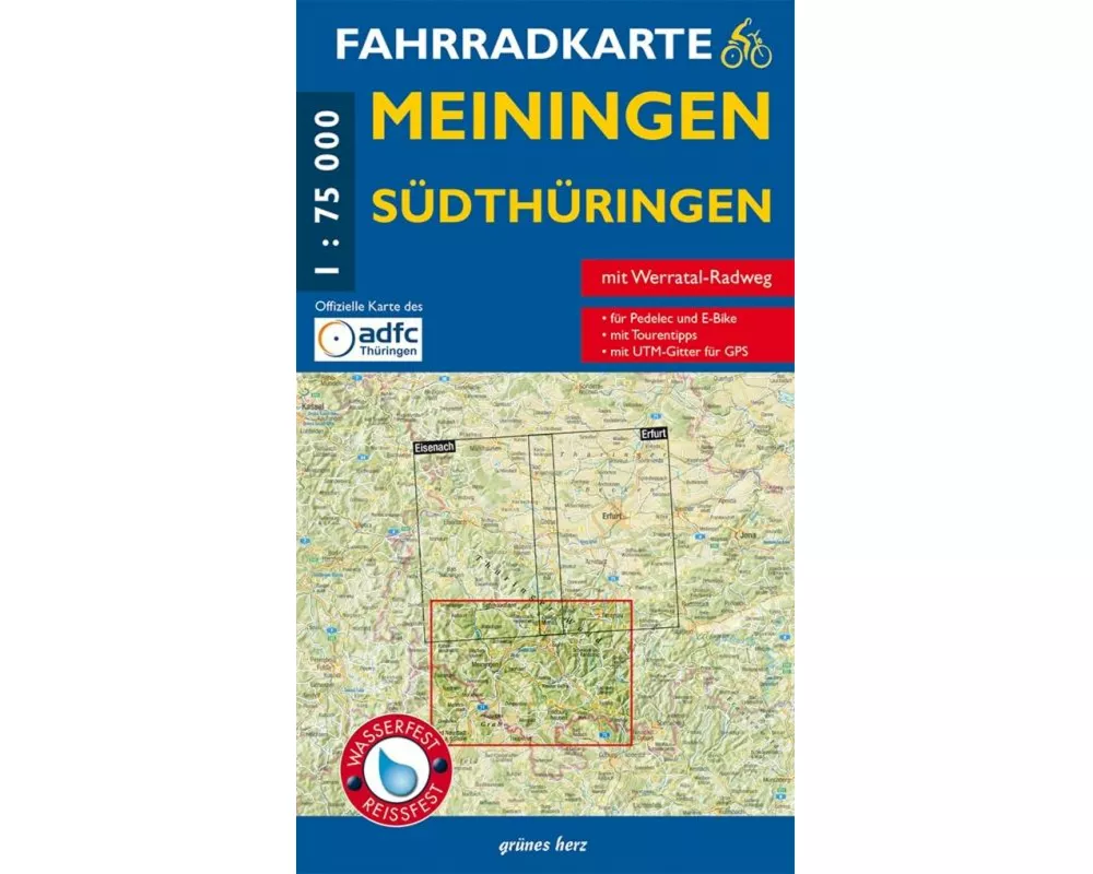 Meiningen Südthüringen Fahrradkarte 1 : 75 000