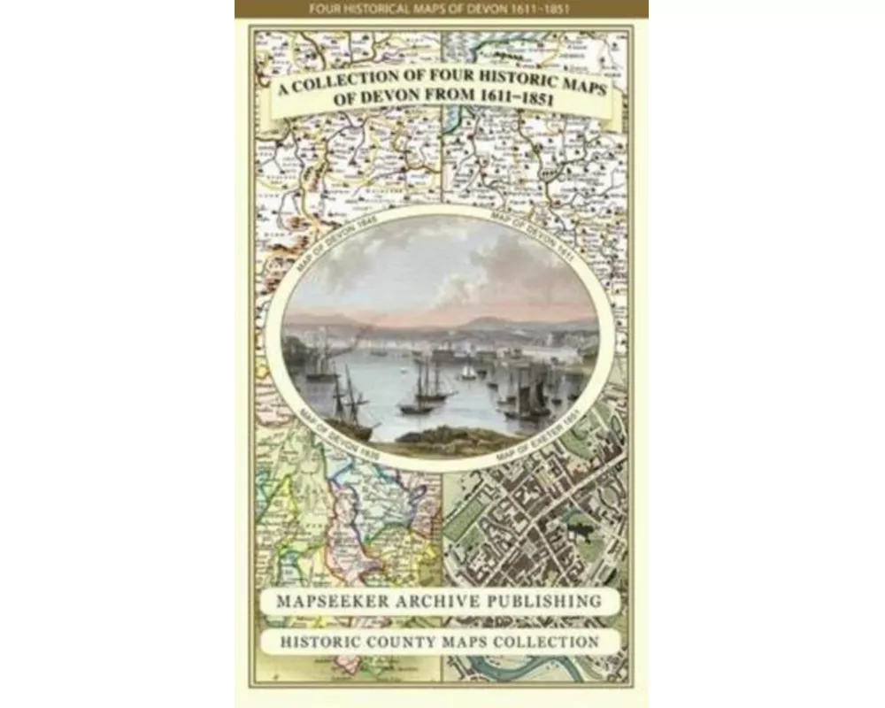 Devon 1611 - 1836 - Fold Up Map that features a collection of Four Historic Maps, John Speed's County Map 1611, Johan Blaeu's County Map of 1648, Thom