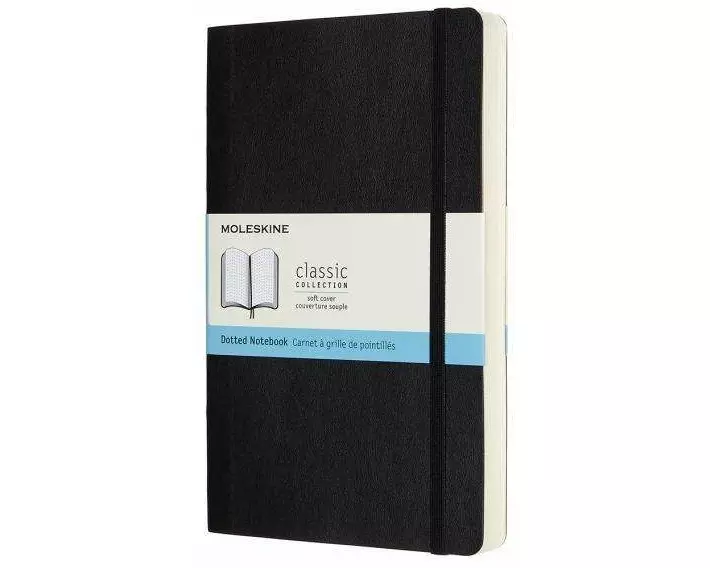 Moleskine Notebook L/A5, Dotted, Expanded, Soft Cover, Black