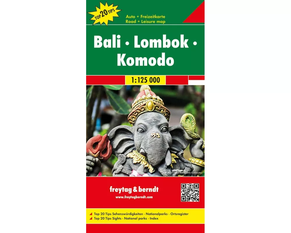 Bali - Lombok - Komodo, Autokarte 1:125.000, Top 20 Tips