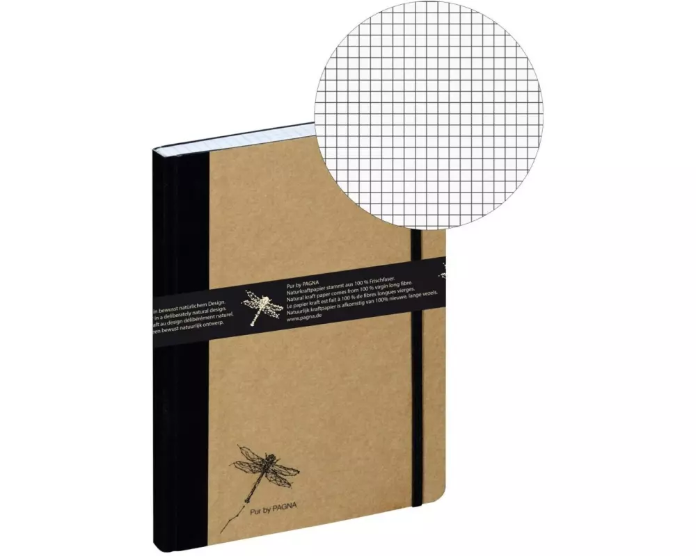 Pagna Notizbuch Pur A5, Kariert, Braun