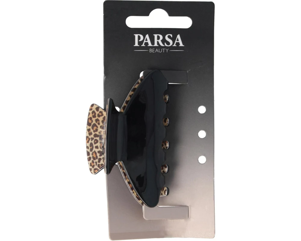 Parsa Beauty Haarklemme mit Leomuster Schwarz 1 Stück