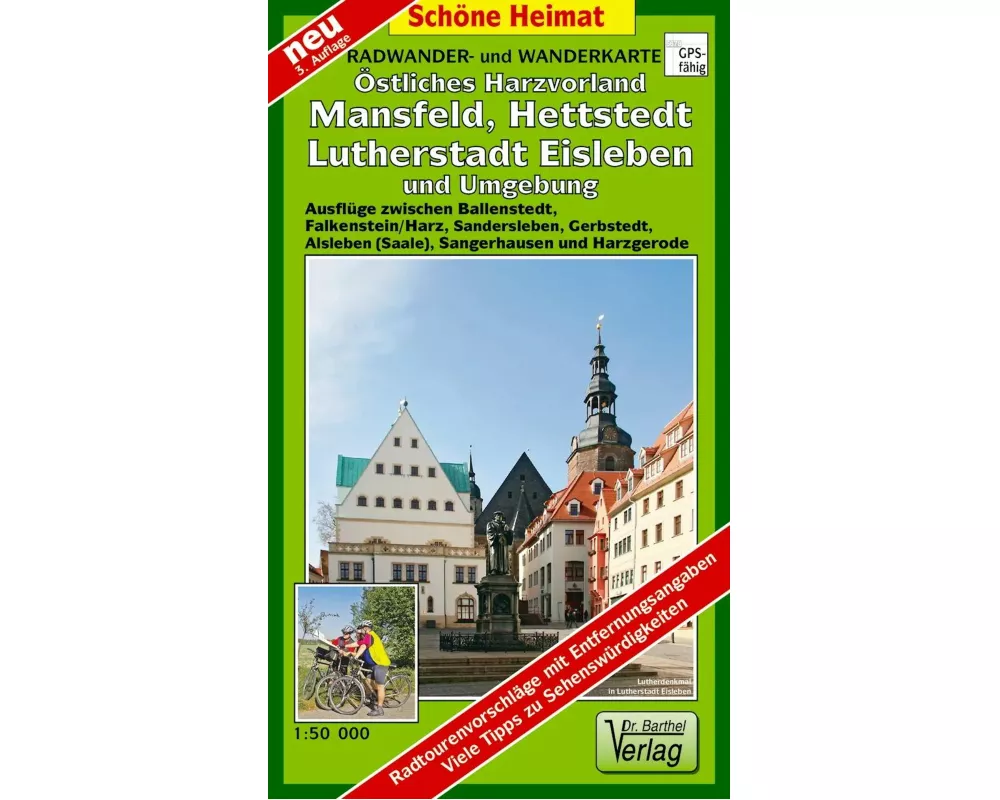 Östliches Harzvorland - Mansfeld, Hettstedt, Lutherstadt Eisleben 1 : 50 000. Radwander- und Wanderkarte