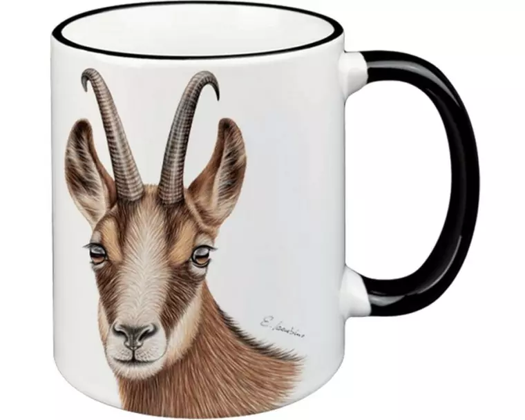 creanorm Tasse Gams 330 ml, 1 Stück, Schwarz/Weiss