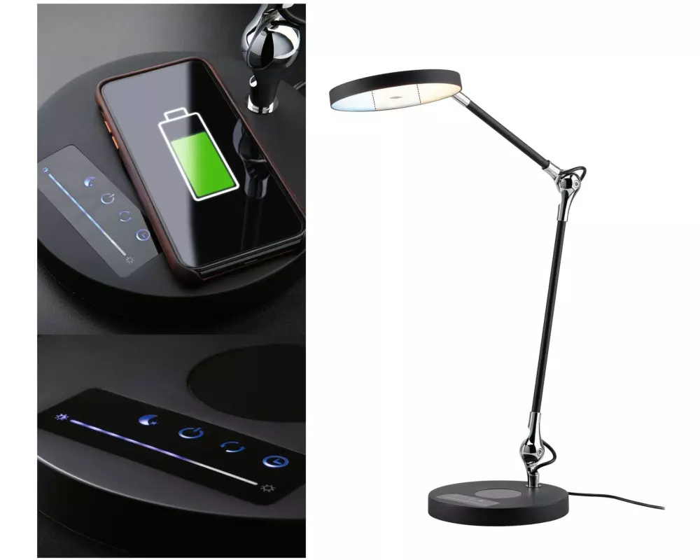 Paulmann Schreibtischleuchte Numis 11W mit Qi-Ladefläche