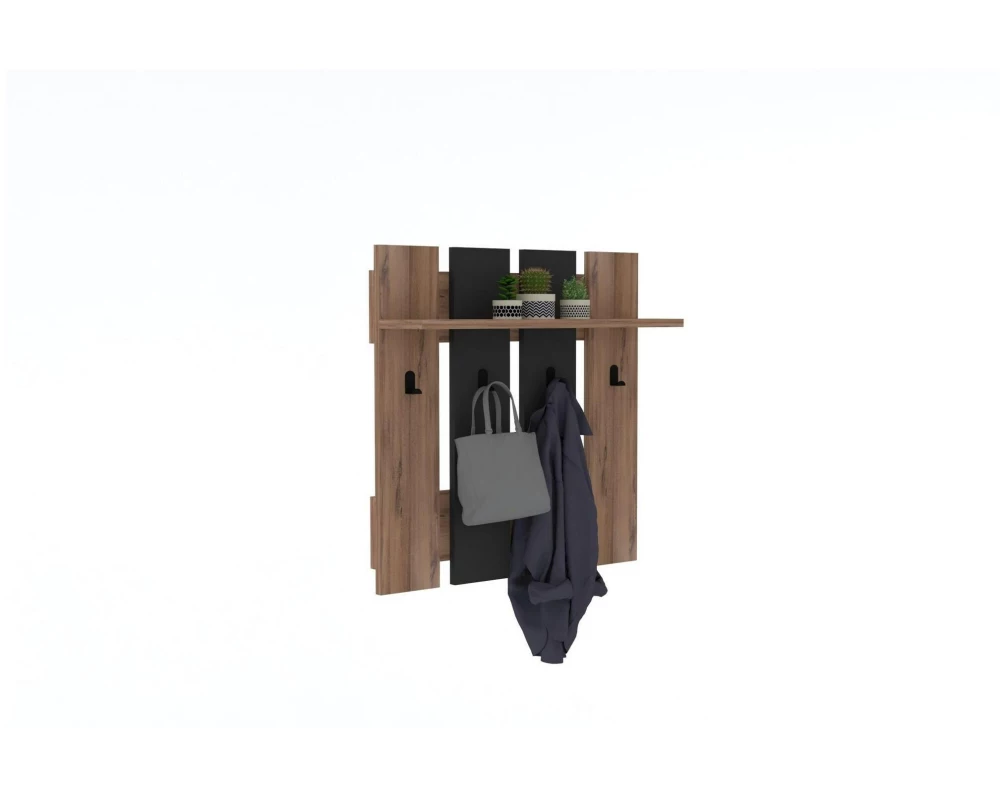 Woody Fashion Wandgarderobe Mita 70 cm x 70 cm, Braun/Schwarz